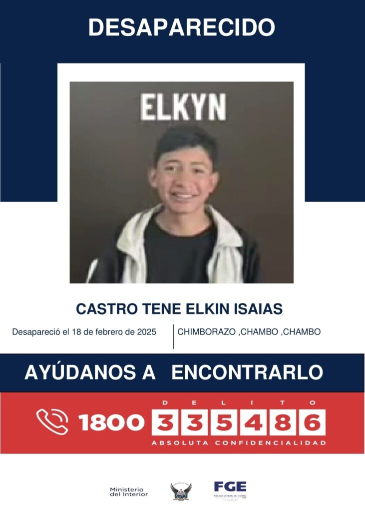 Familiares buscan Castro Tene Elkin Isaias