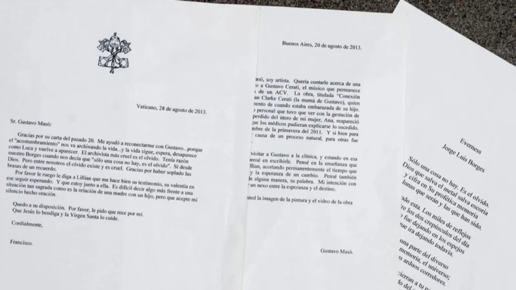 Carta del papa Francisco a la madre de Gustavo Cerati