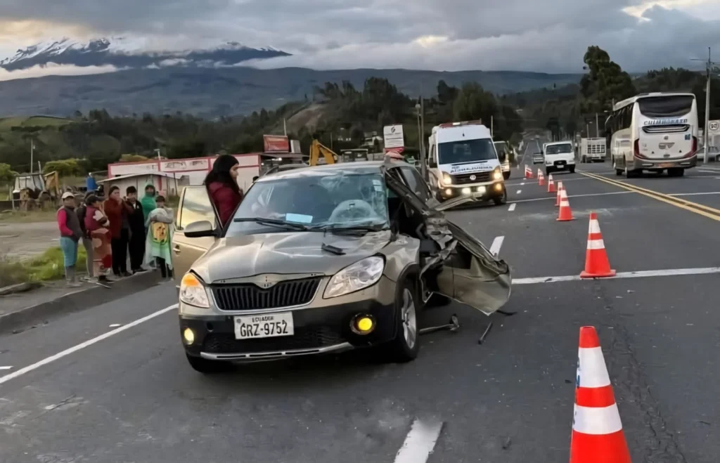 Accidente de tránsito cerca al peaje de Guano