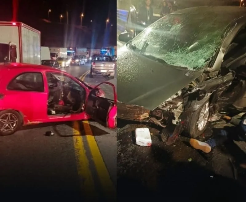 Cuatro personas heridas tras choque en Ambato.