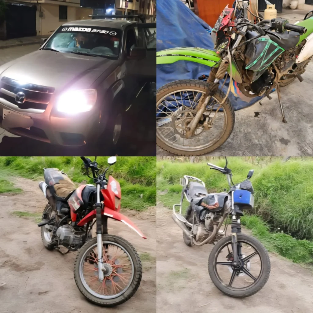 Policía Nacional recuperó carro y motos en Chimborazo