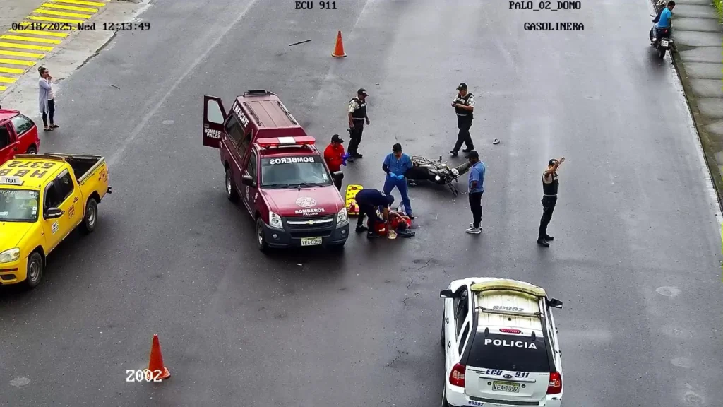 Palora Accidente en motocicleta deja a un joven herido