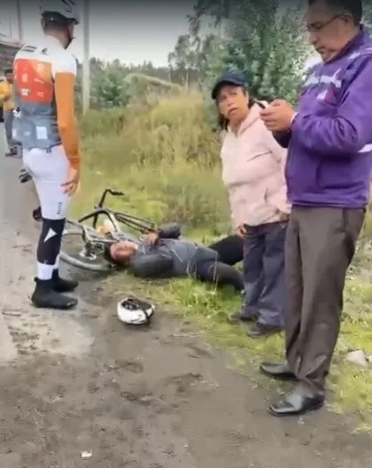 Latacunga: volqueta atropelló a ciclista afectando su columna