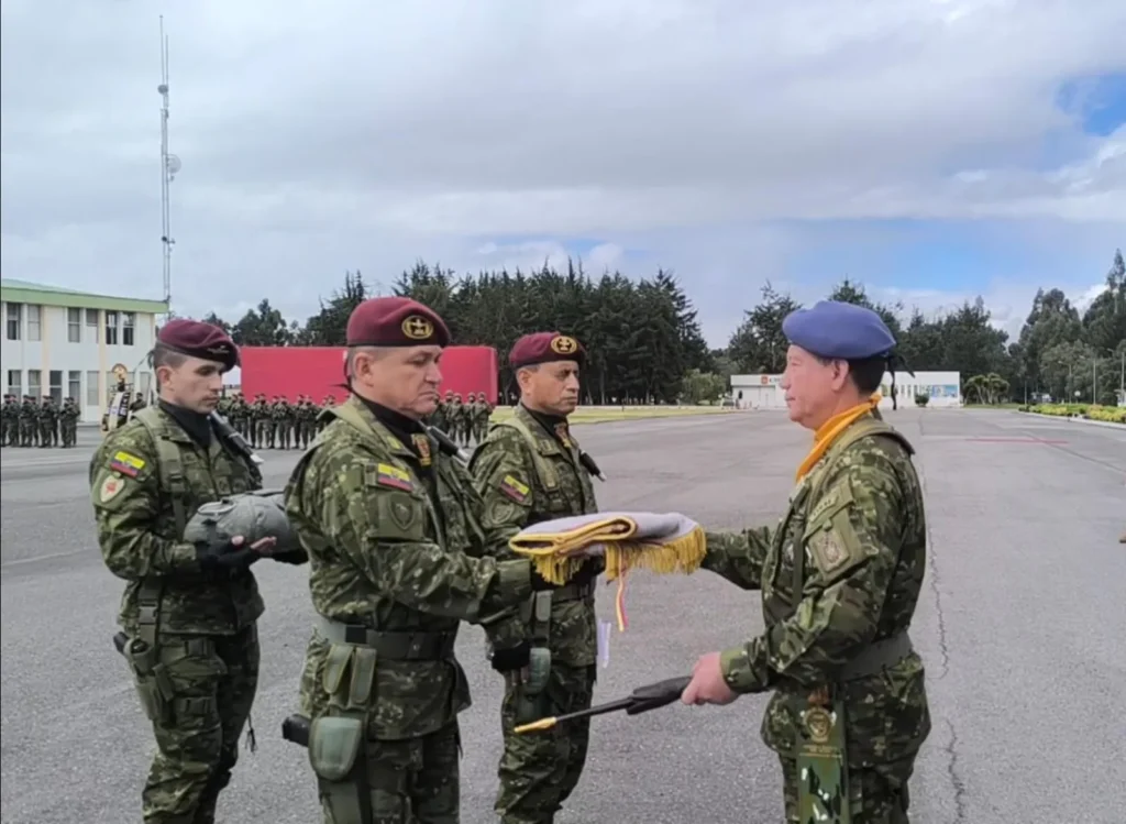 Coronel Edison Achig, comandante saliente de la Brigada de Fuerzas Especiales Patria.