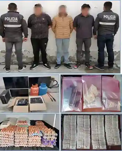 Policía Nacional detuvo a 3 miembros de Los Lobos en flagrancia en la ciudad de Riobamba. Incluso tenían 113 productos de primera necesidad