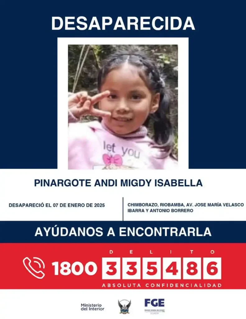 Niña reportada como desaparecida en Riobamba fue localizada 