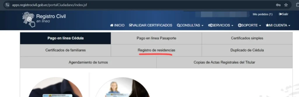 Registro de Residencia en el Registro Civil.