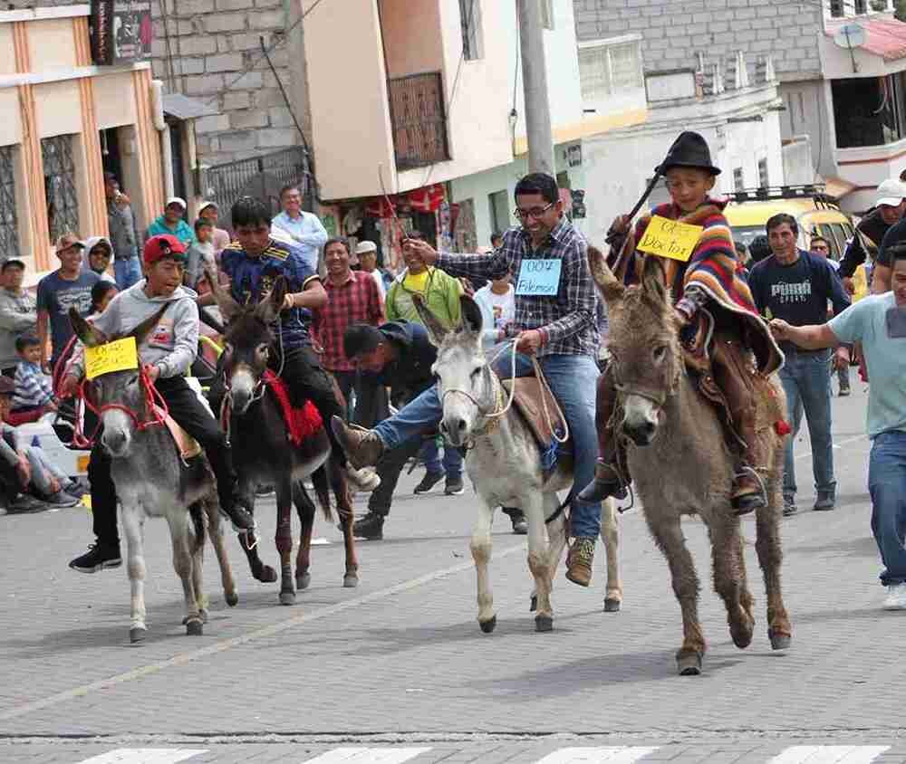 La carrera de burros es un tradicional evento que realizan todos los años en la parroquia San Gerardo - Guano.