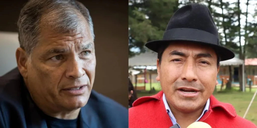 Rafael Correa y Leonidas Iza se enfrentan en redes sociales 