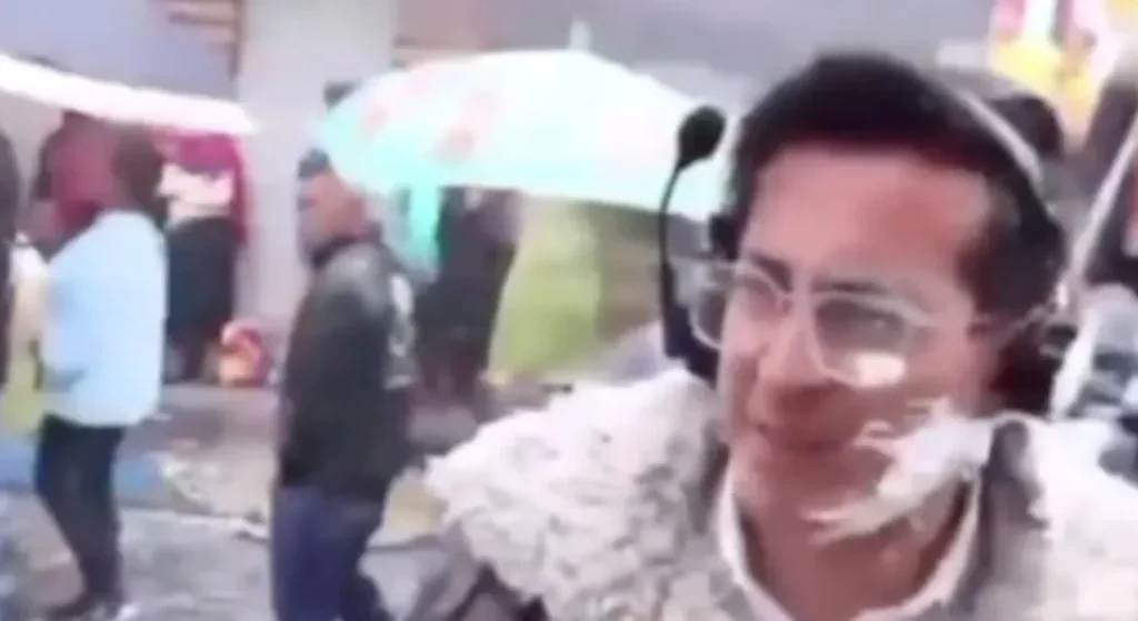 Periodista de Guaranda reaccionó de mala manera en Carnaval 