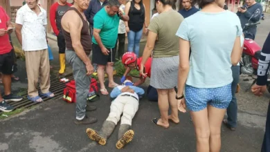 Accidente motos Echeandía deja un herido grave