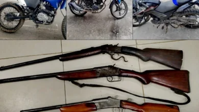 Tres motos y armas incautadas en operativo Tsunami