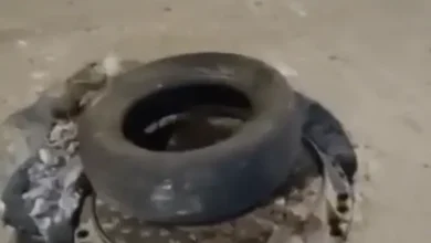 Peligro en la vía en el sector de la media luna en Riobamba