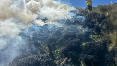 Incendio forestal sigue activo en San Juan, Chimborazo