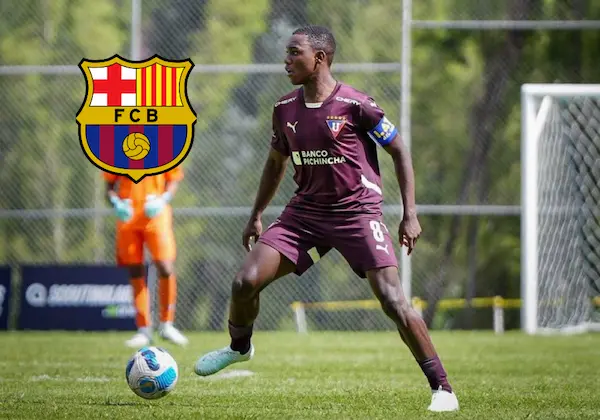 Ederson Castillo, joya de LDU realiza pruebas en el FC Barcelona.