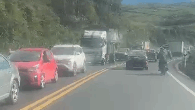 Vía Ambato–Riobamba con tráfico colapsado