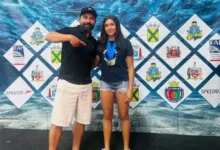 Nadadora riobambeña gana medallas de oro en torneo brasileño. FUENTE: Cortesía.