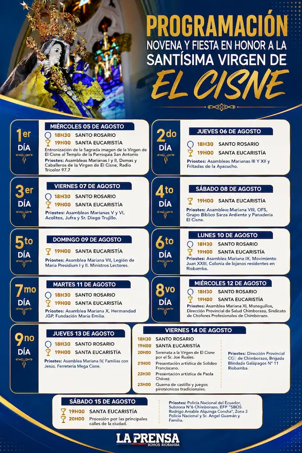 La novena se desarrollará durante nueve días